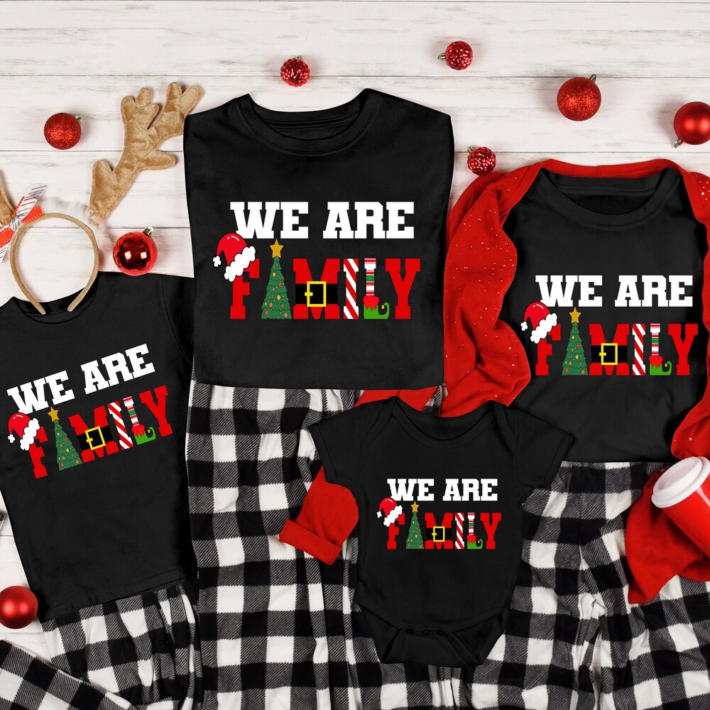 We Are Family Shirt, Matching Christmas, Christmas Pajama, Family Shirt, Family Christmas, Christmas Shirt, Family Christmas Tee, Pjs Designs That Speak Your Mind