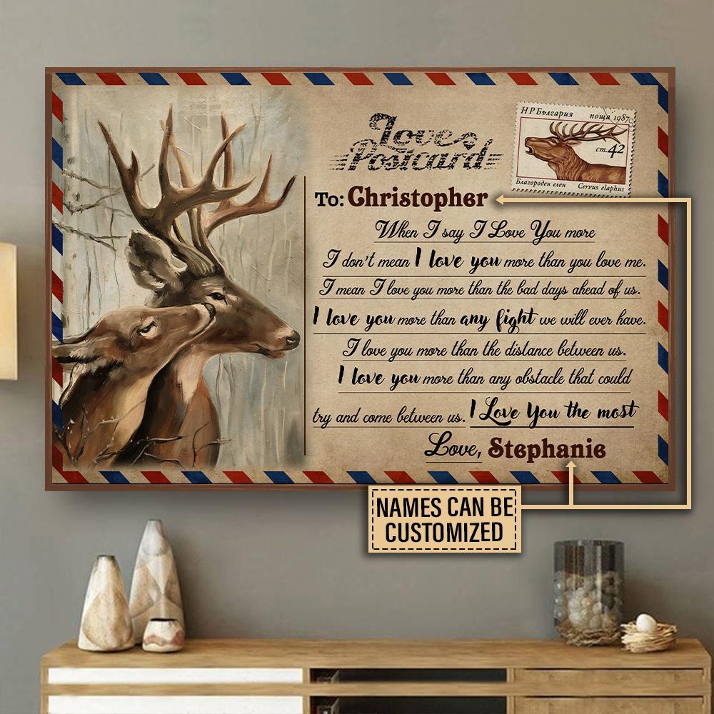 Personalized Deer Postcard I Love Yo &hellip;