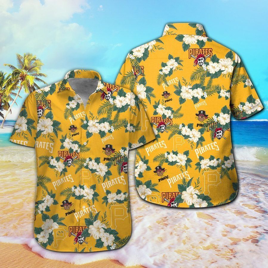 Pittsburg Pirates Short Sleeve Button Up Tropical Hawaiian Shirt Ver08