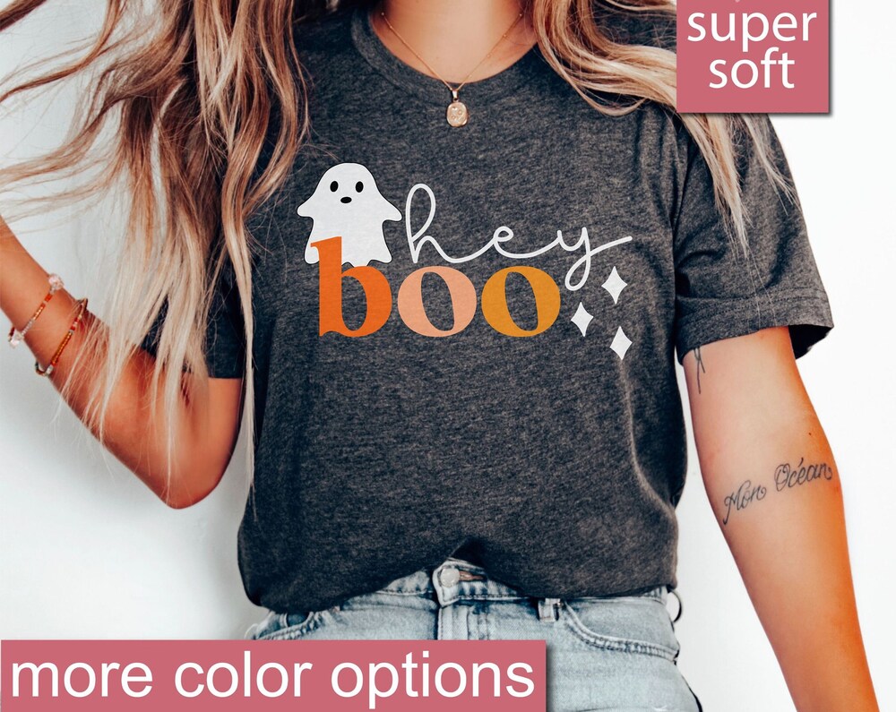 Ghost Halloween Shirt, Hey Boo Halloween Shirt, Boo Halloween, Cute Ghost Shirt, Halloween Costume, Funny Halloween Tee, Boo Shirt, Ghouls  Ideas By BrunomarugsShop