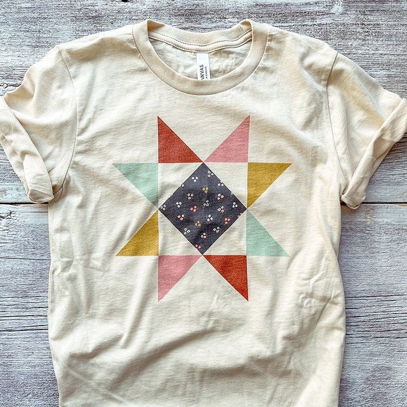 Shirt Ideas, Quilt Block Star Tee, C …