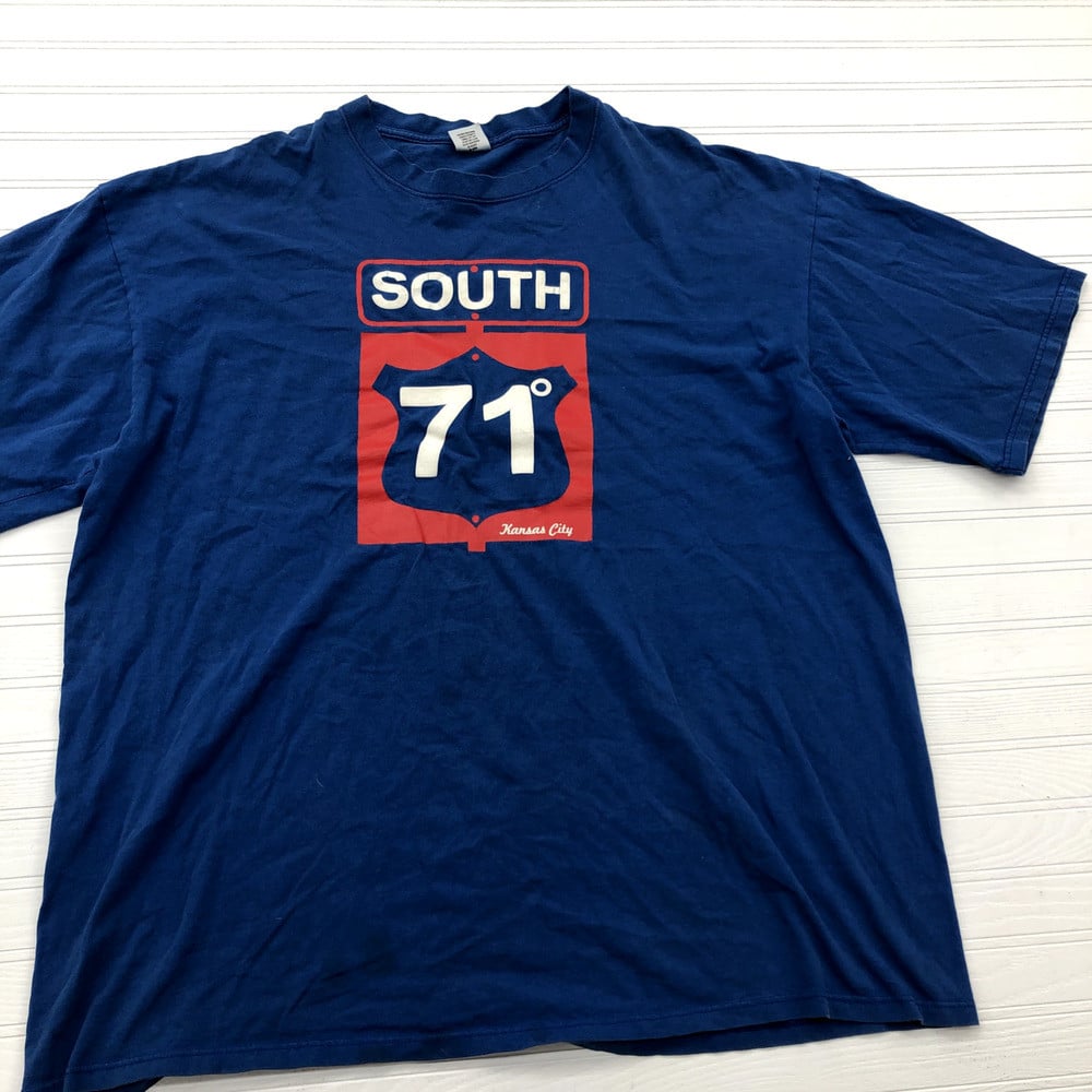 Vintage Mj Soffe Kansas City 71 South Blue Graphic T Shirt Adult 3T