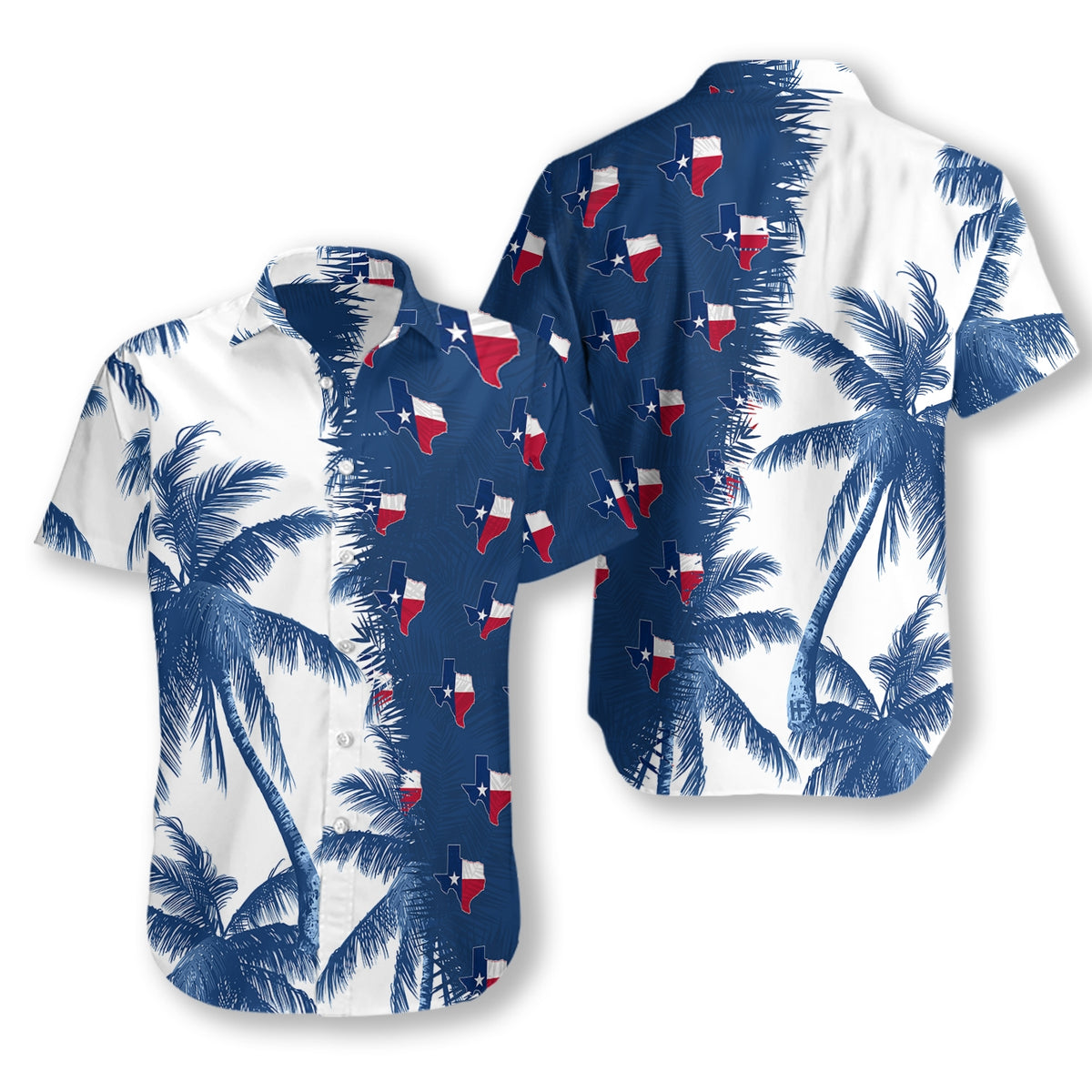 Texas Hawaiian Shirt Coconut Palm Tree, Texas  Hawaiian Shirts For Men, Women