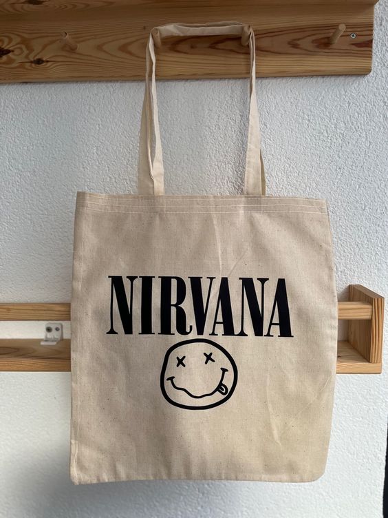 Nirvana Tote Bag, Canvas Tote Bags, Tote Bag Design, Tote Bag Idea