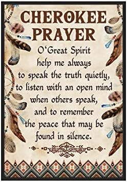 Cherokee Prayer Poster Native Pride Meaningful Gift for Native American Indians Indigenous People Cherokee Tribe, Native American Wall Art Print Home Decor Unframed