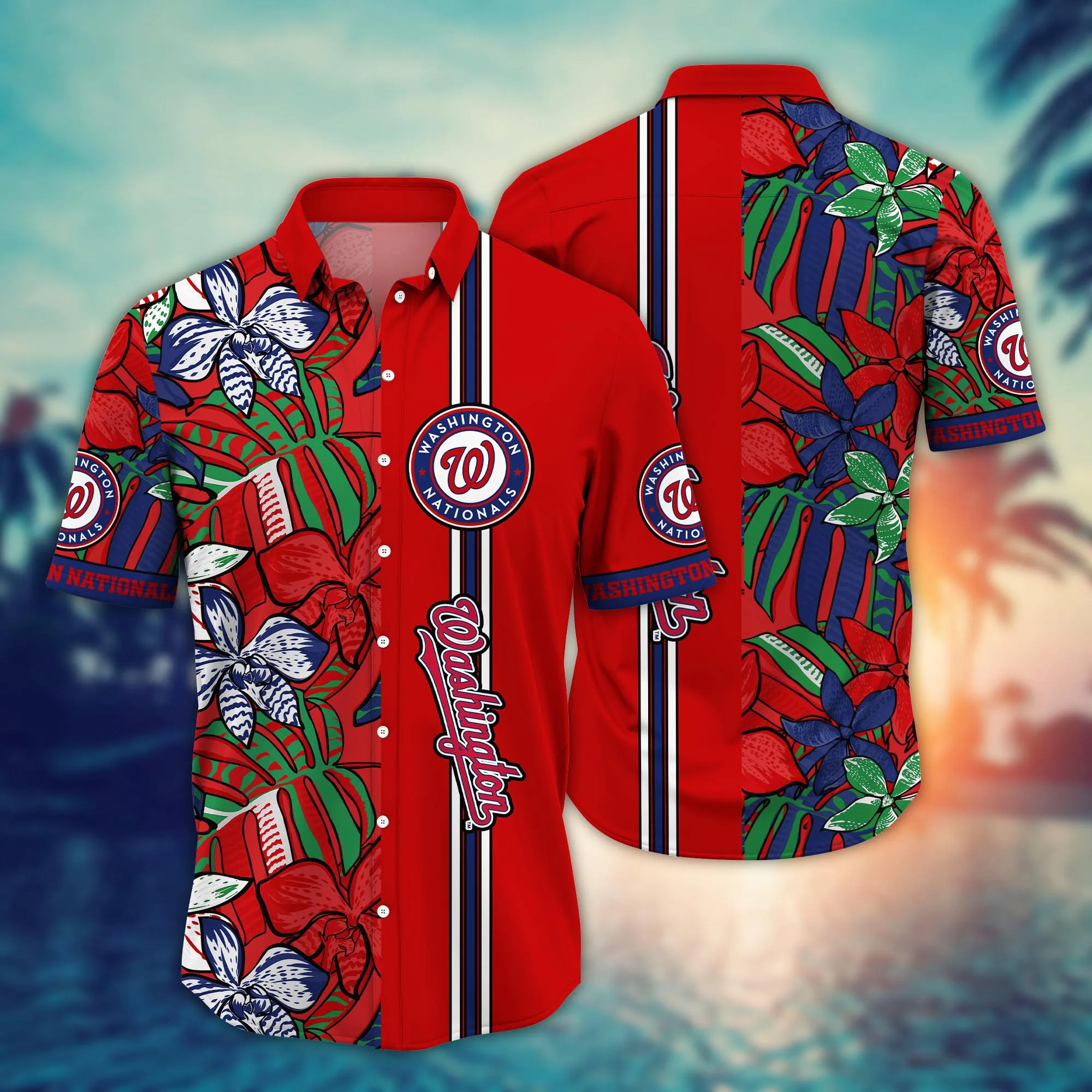 Washington Nationals Mlb Hawaiian Shirt Sun Rays Aloha Shirt