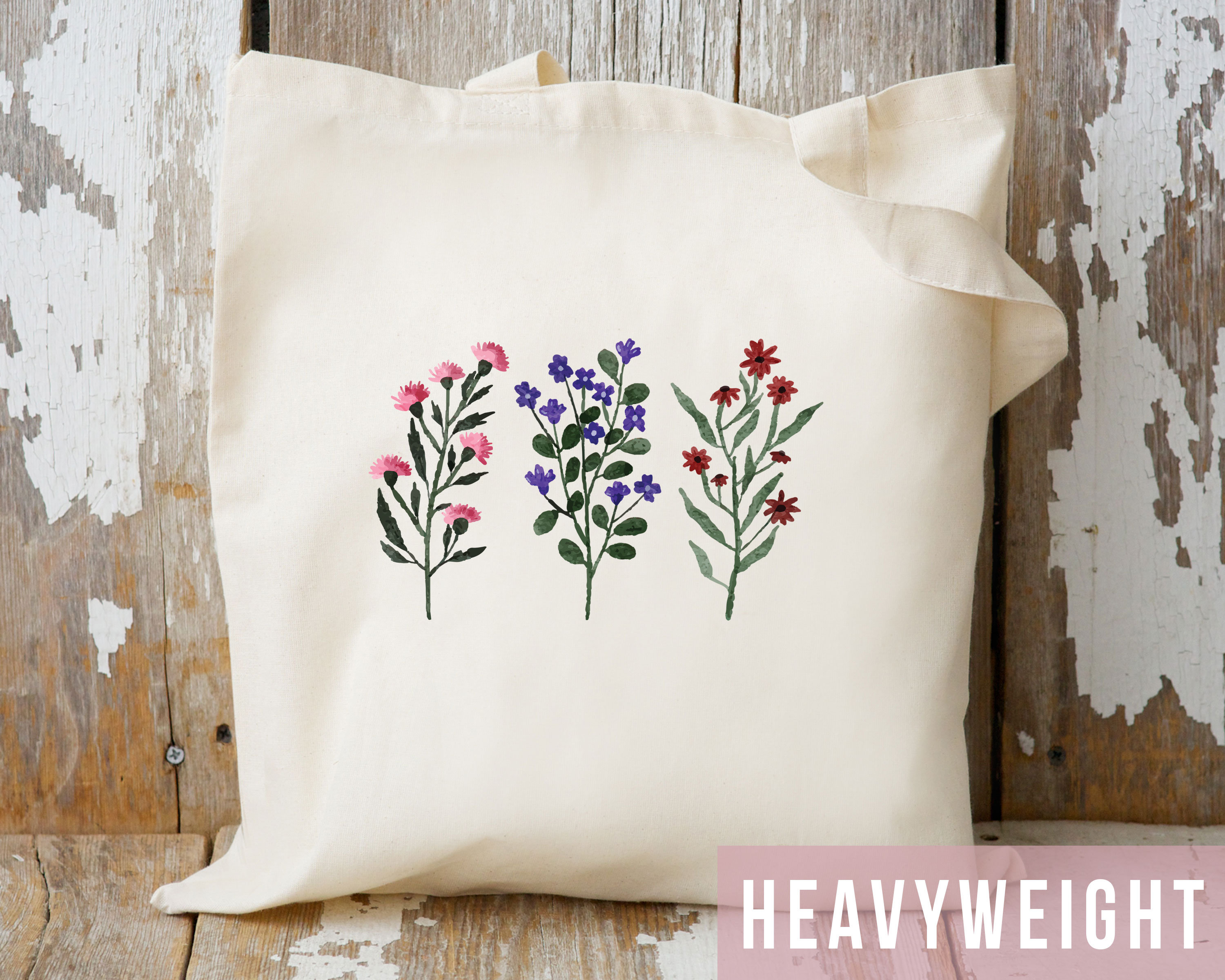 Floral Tote Bag Flower Tote Bag Floral Canvas Bag Flower Canvas Tote Cute Canvas Tote Cloth Bag Wildflower Tote Aesthetic Tote Bag Trendy