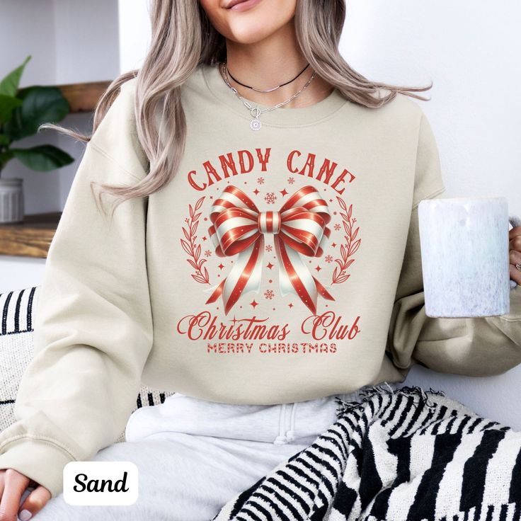 Candy Cane Christmas Sweatshirt, Hol &hellip;