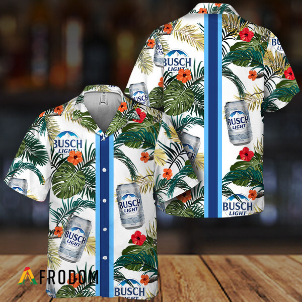 Tropical Summer Flowers Busch Light Hawaiian Shirt