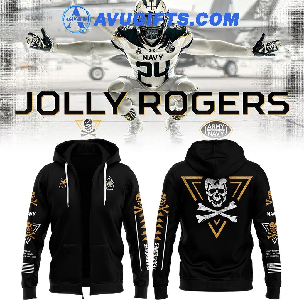 Jolly Rogers Navy Midshipmen For Champions Limited Edition Black Zipper Hoodie – Zip Hoodie 3D Aop Shirt