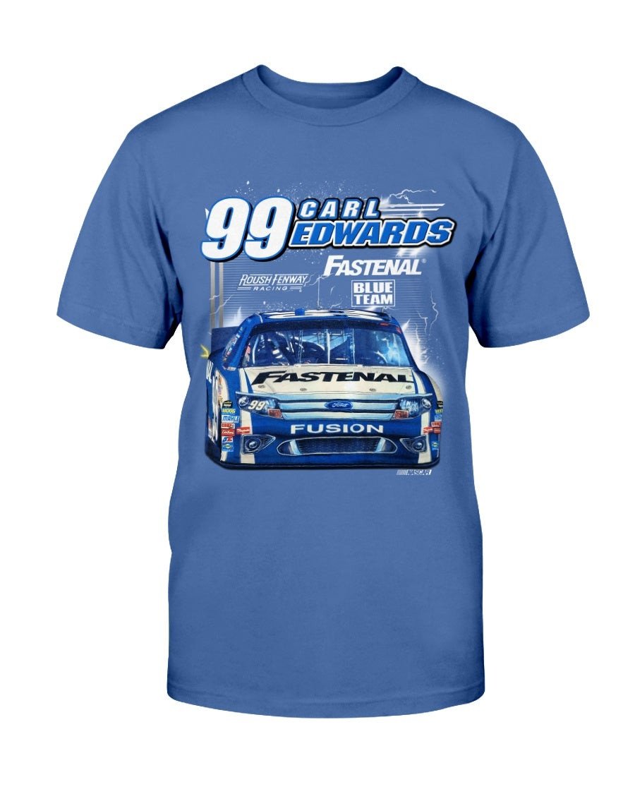 Vintage 1999 Nascar Carl Edwards Blue Racing Graphic T Shirt 082821