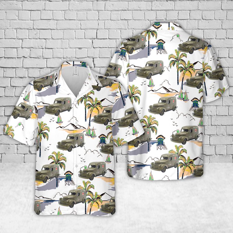 1941 Chevrolet Us Army Ambulance Hawaiian Shirt