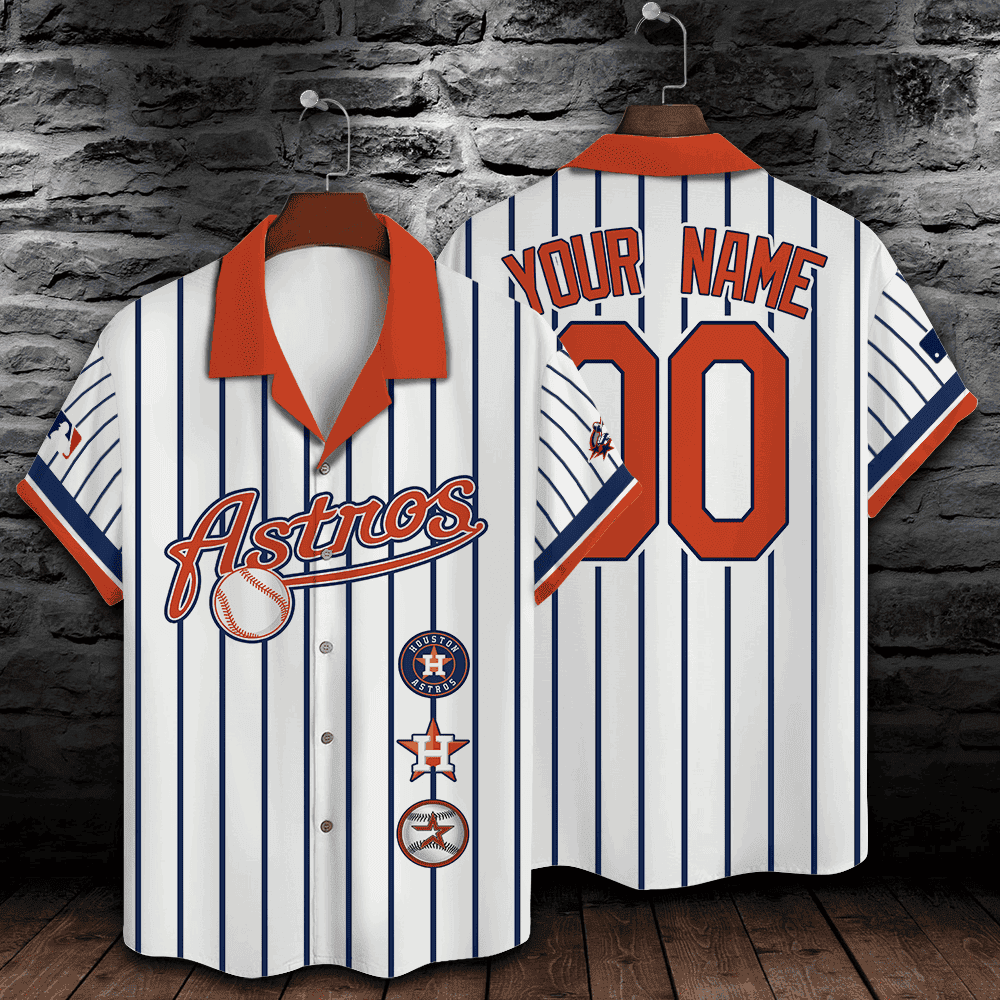 Custom Name And Number Houston Astros Baseball Cool Hawaiian Shirt