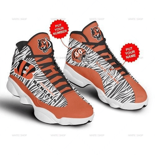 Cincinnati Bengals Football Customized Shoes Air Jordan 13 Sneakers JD13 V632