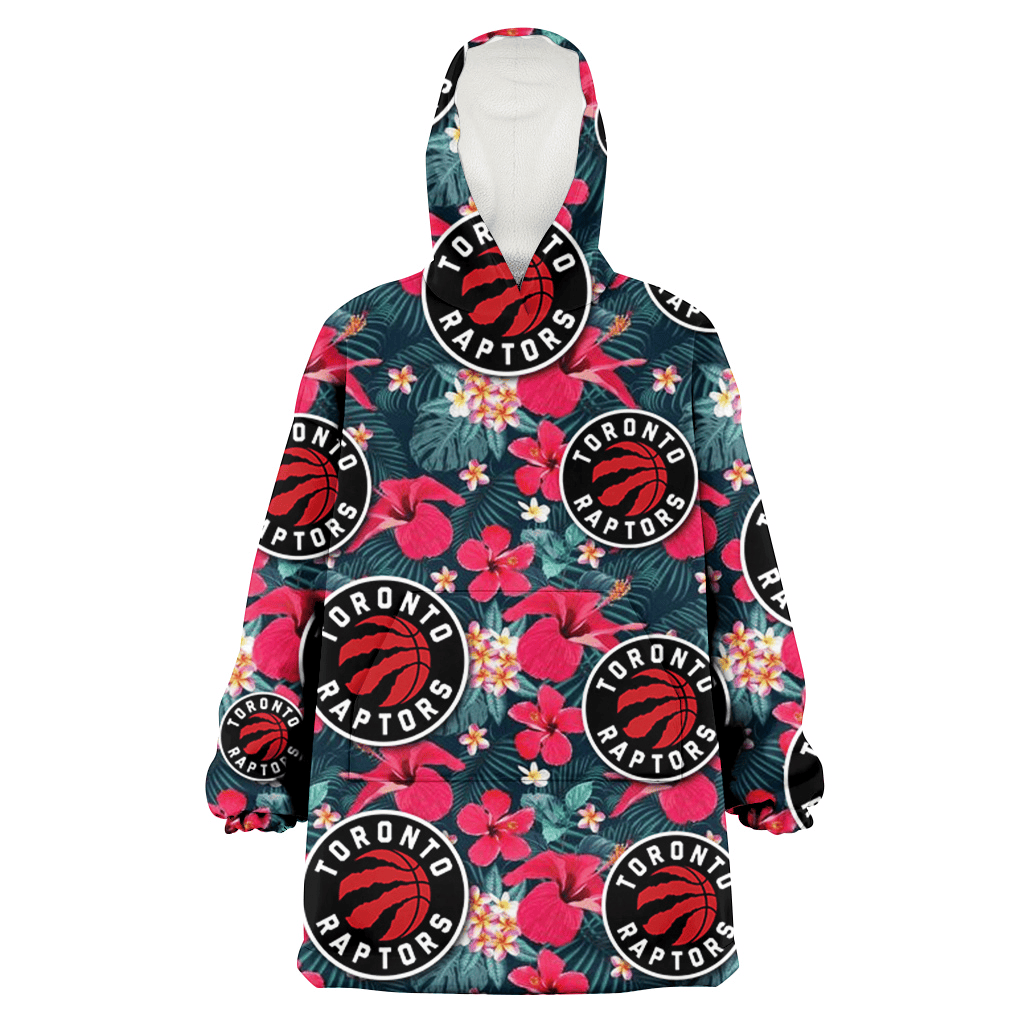 Toronto Raptors Tiny Red Hibiscus White Porcelain Flower Black Background 3D Printed Hoodie Blanket Snug Hoodie