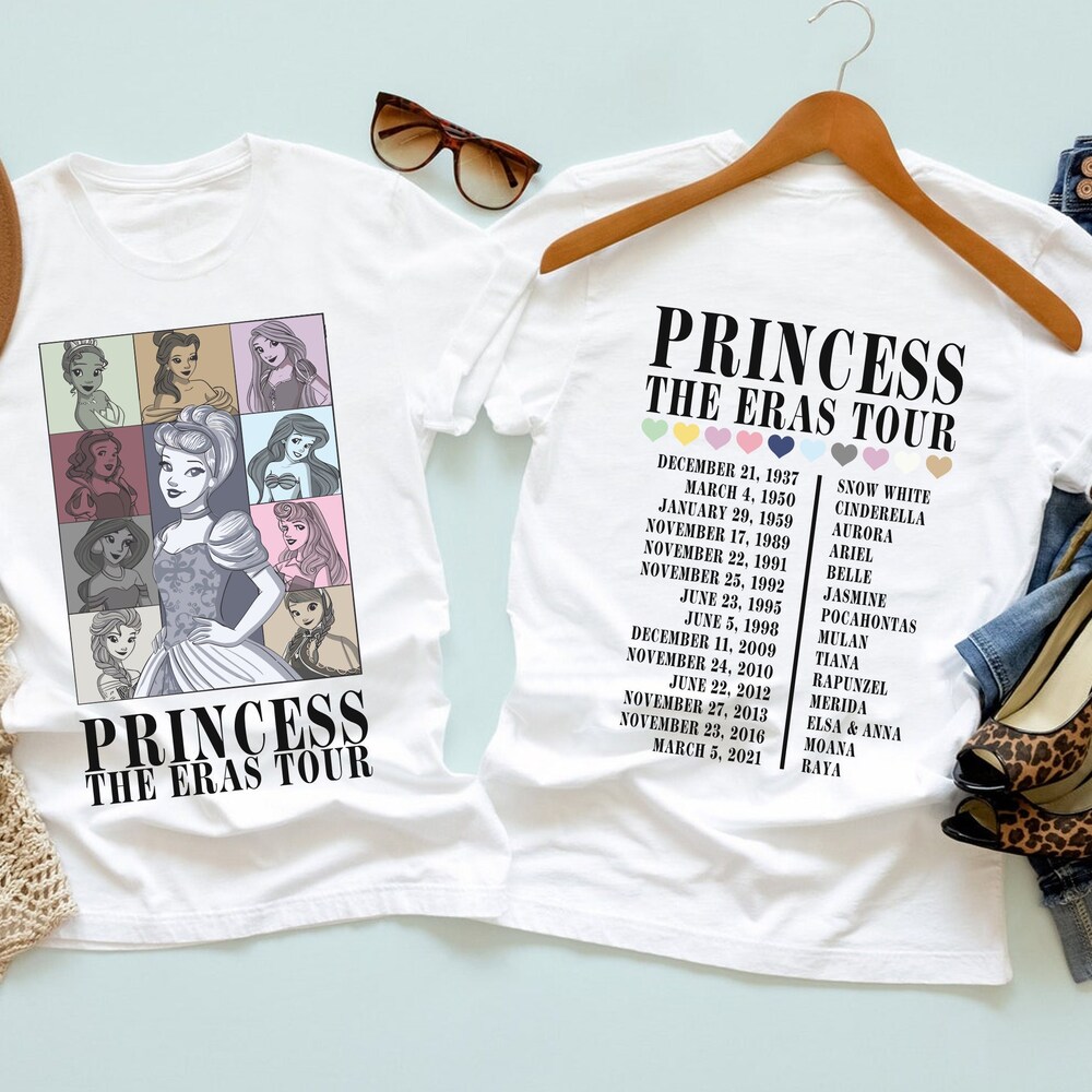 Princess Eras Tour Bella Canvas Shirt, Disney Princess Tour Tee, Disney Princess Characters Shirt, Disney Girl Trip Shirt,Disneyland Shirt Conertees