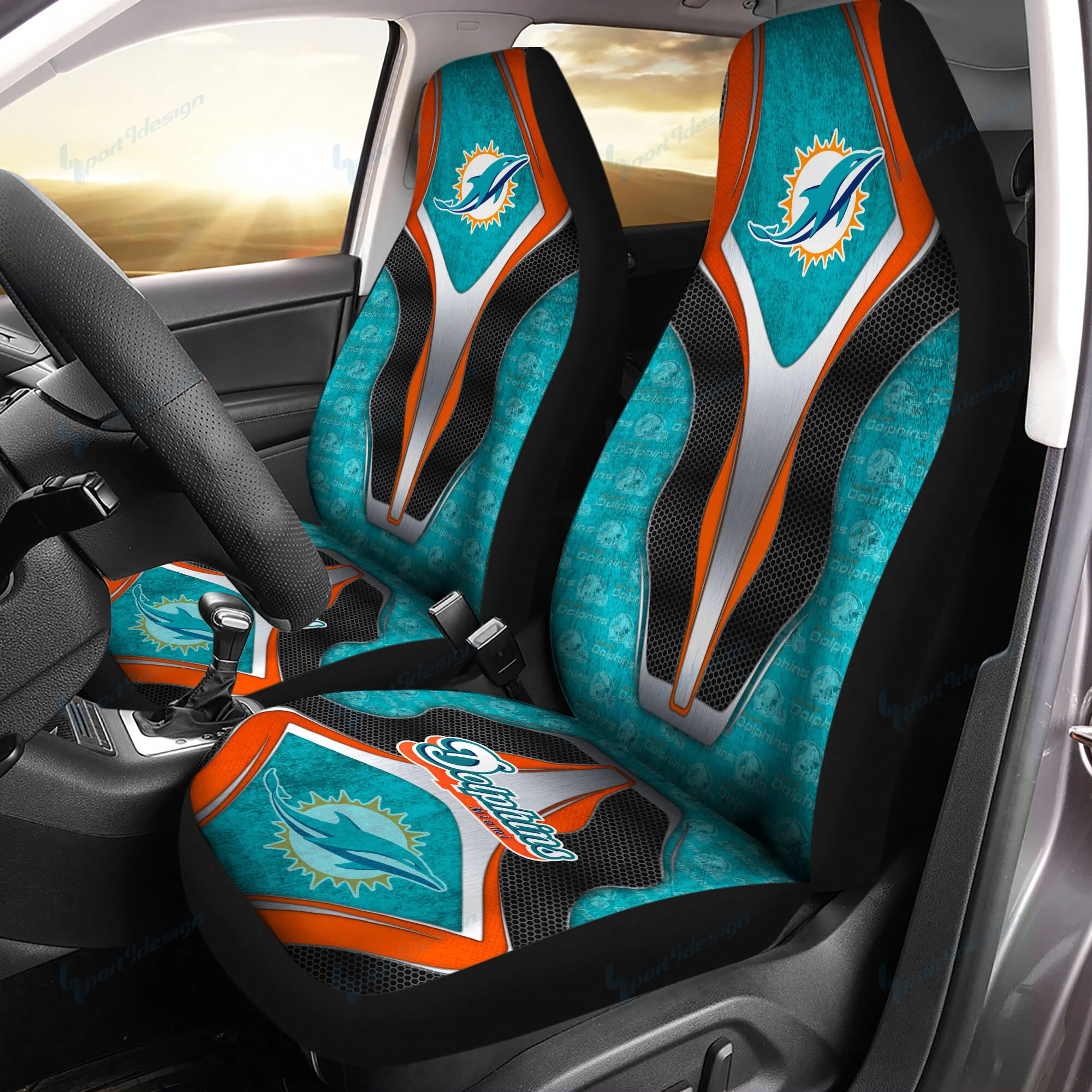 Miami Dolphins Car Seat Cover Set CSC7134