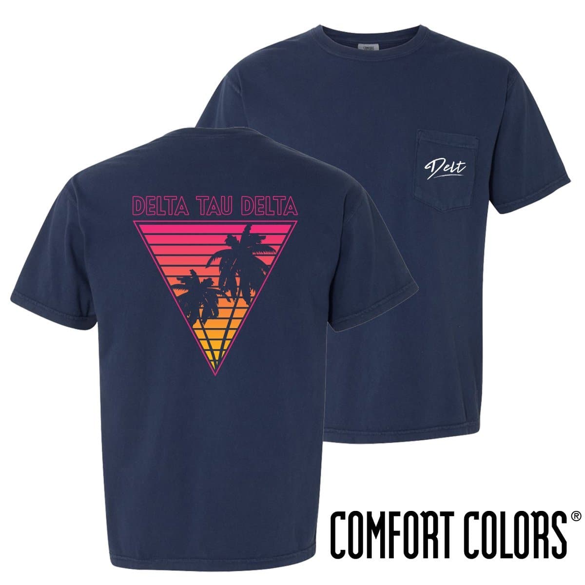 Comfort Colors Navy Short Sleeve Miami Pocket Tee Shirtstylecentral