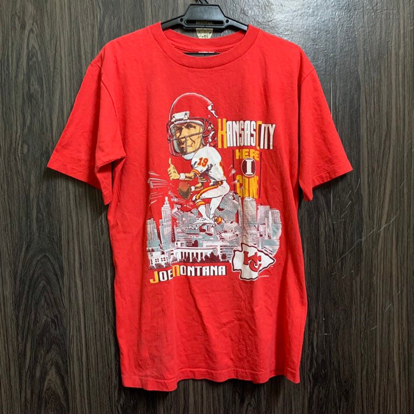 Vintage 90S Kansas City Joe Montana T Shirt