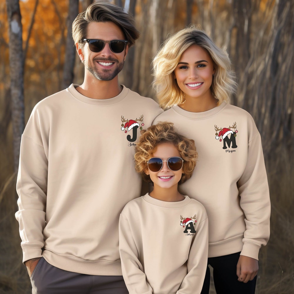 Custom Christmas Matching Sweatshirt, Custom Christmas Family Hoodie, Christmas Gifts, Personalized Gifts,Christmas Sweatshirt,Family Hoodie Shirt24H Shirtstylecentral