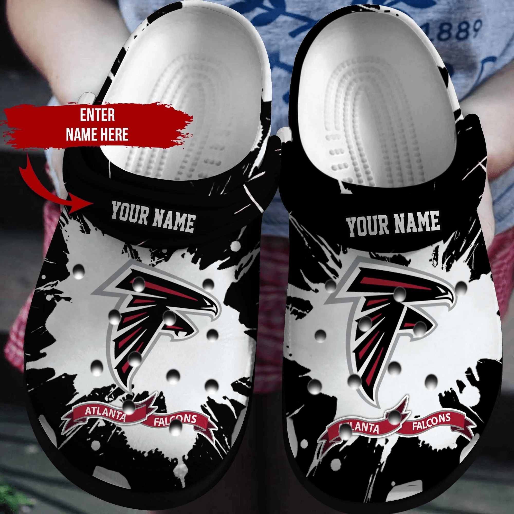 Atlanta Falcons Custom Name Crocss Clog Comfortable Water Shoes Ver320