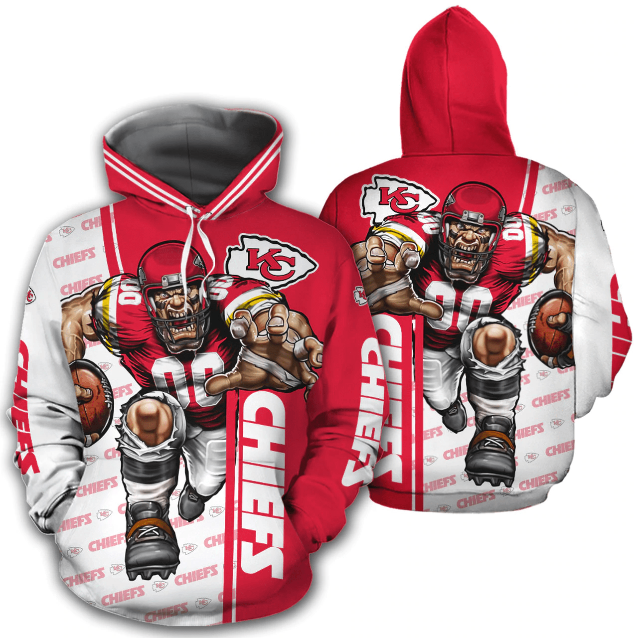 Kansas City Chiefs Hoodie 3D Mascot Design Gift For Fans