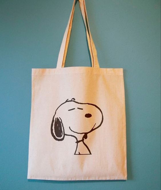 Snoopy N095 Tote Bag, Canvas Tote Bags, Tote Bag Design, Tote Bag Idea