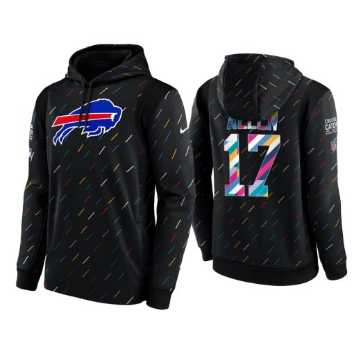 Men’S Buffalo Bills Josh Allen 2021 Crucial Catch Charcoal Therma Pullover Hoodie Buffalo Bills #17 Josh Allen Charcoal Hoodie