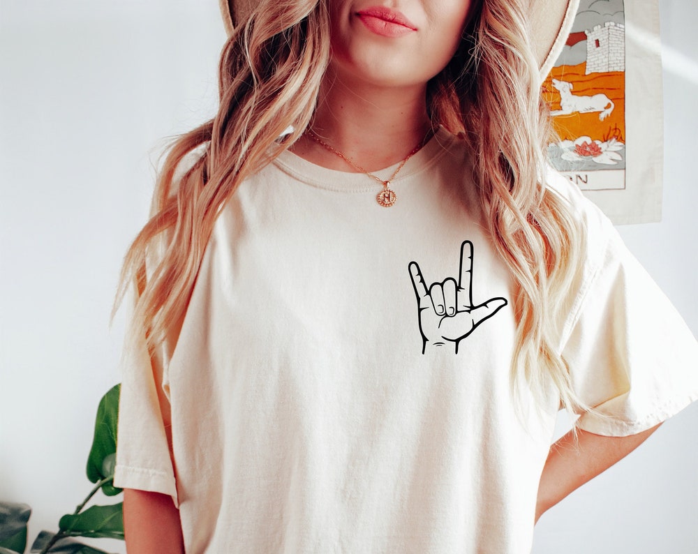 Shirthome  I Love You ASL shirt, Sign Language Line Art Gift for Valentine’s Day, mens sweatshirt, present for boyfriend anniversary, valentine day