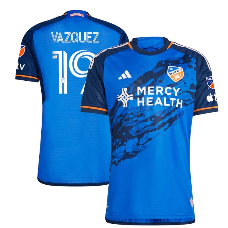 Brandon Vazquez Fc Cincinnati  Unisex Shirt 2023 River Kit Player Jersey – Blue