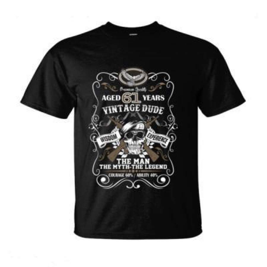 AGR Aged 61 Years Vintage Dude Wisdom Experience The Man The Myth The Legend Courage 60% Ability 40% – Ultra-Cotton T-Shirt