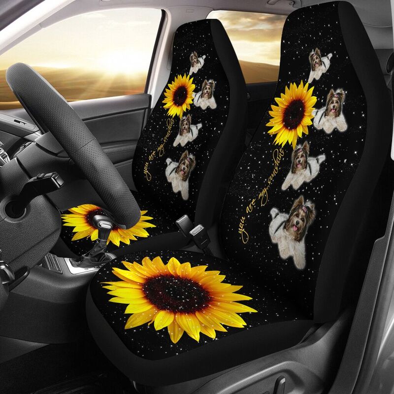 Yorkshire Terrier Dog You Are My Sunshine Car Seat Covers, Seat Covers Full Set, Carseat Covers, Automotive Seat Covers.