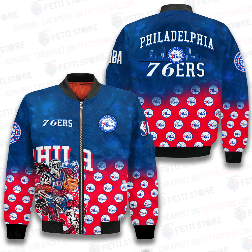 Philadelphia 76ers NBA 2023 Pattern Unisex Bomber Jacket STM