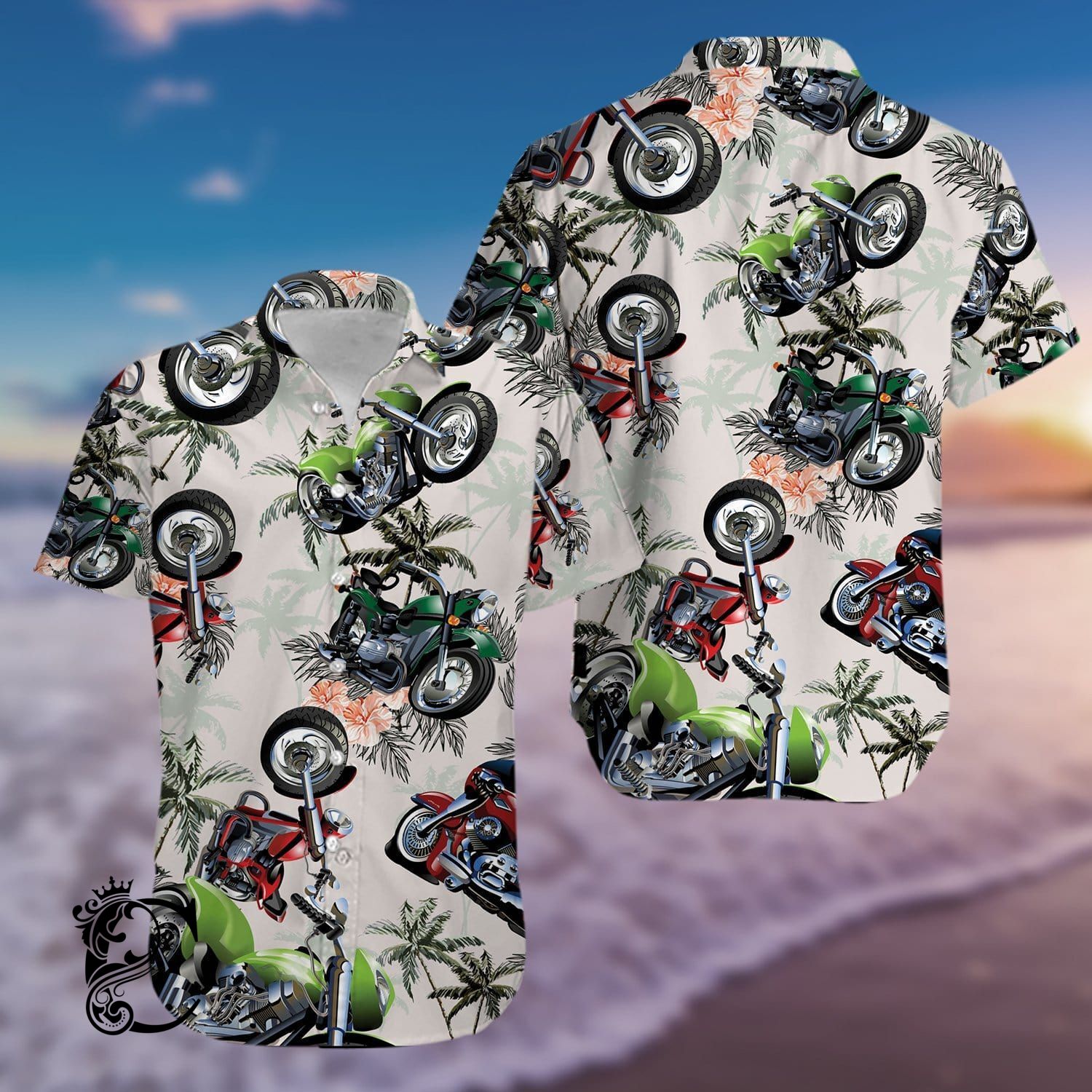 Racing Motorbike Aloha Hawaiian Shir &hellip;