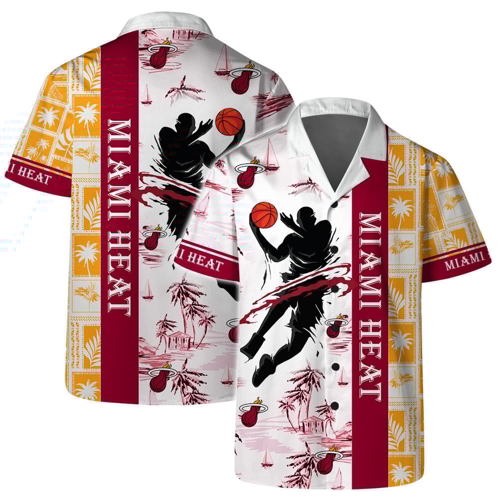 Miami Heat National Basketball Association Aop Hawaiian Shirt Nba Pattern