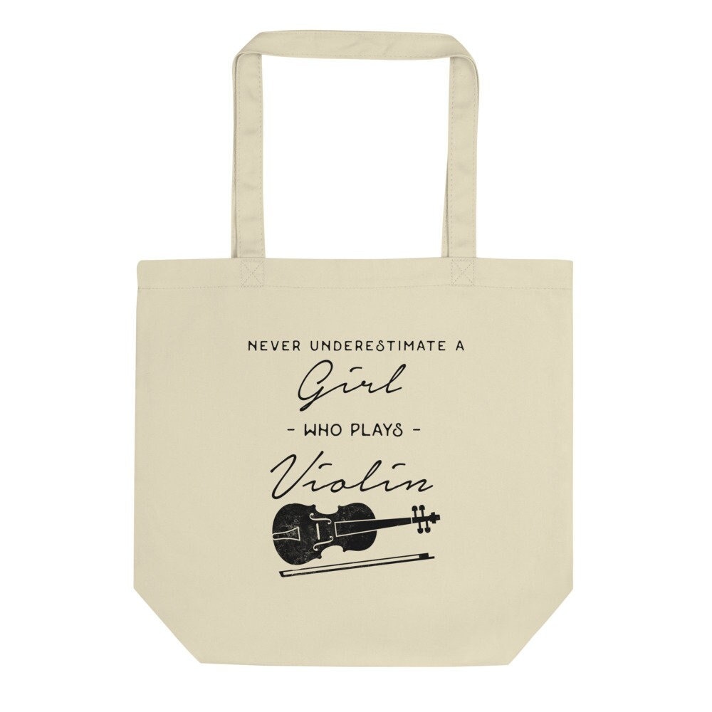 Violin Canvas Tote Bag – Eco Tote Bag, Violinist Gift, , Music Tote Bag, Music Lesson Bag, Instrument Tote Bag, Musician Tote Bag For Her