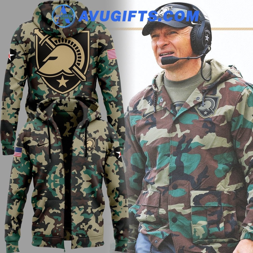 Army Black Knights X Coach Jeff Monken 2024 Acc Champions Camo Hoodie – Zip Hoodie 3D Aop Shirt