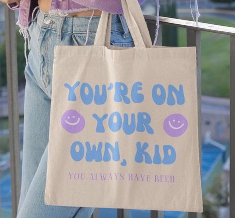 Taylor Swift Tote Bag | youre on your own kid Merch | reusable bag | aesthetic tote bag, Canvas Tote Bags, Tote Bag Design, Tote Bag Idea