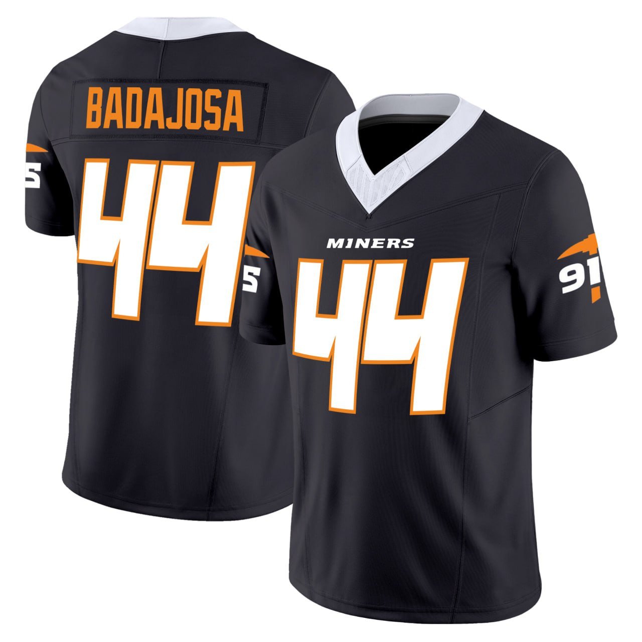 Badajosa #44 Utep Miners Football Dark Navy Jersey – All Stitched