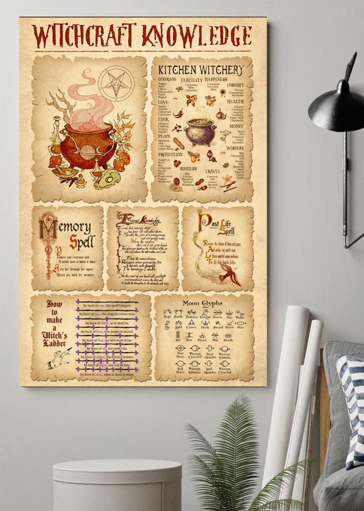 Witchcraft Knowledge Poster Kitchen Witchery Poster