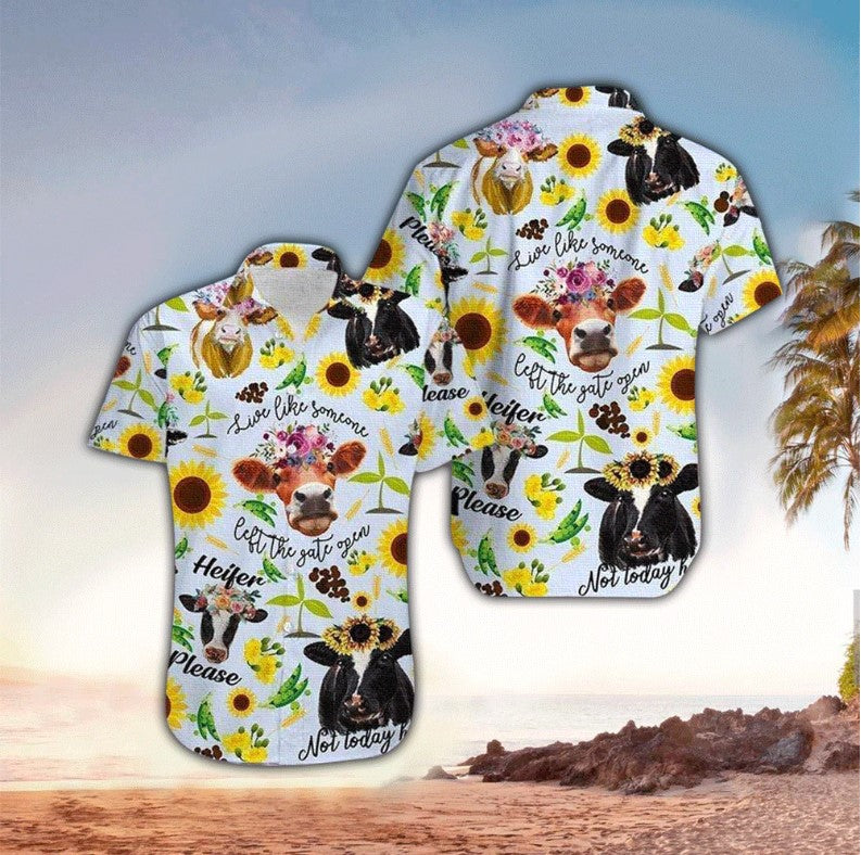 Funny Cow Farmer Hawaiian Shirt, Cow Hawaii Shirt Men, Aloha Shirt