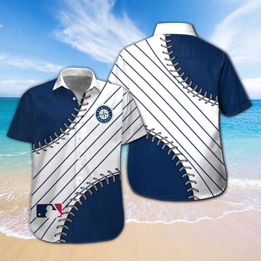 Seattle Mariners Short Sleeve Button Up Tropical Hawaiian Shirt Ver02