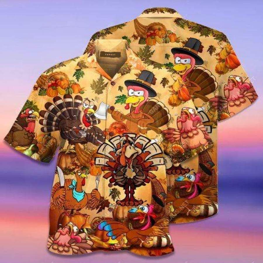 Hawaiian Aloha Shirts Happy Turkey D …