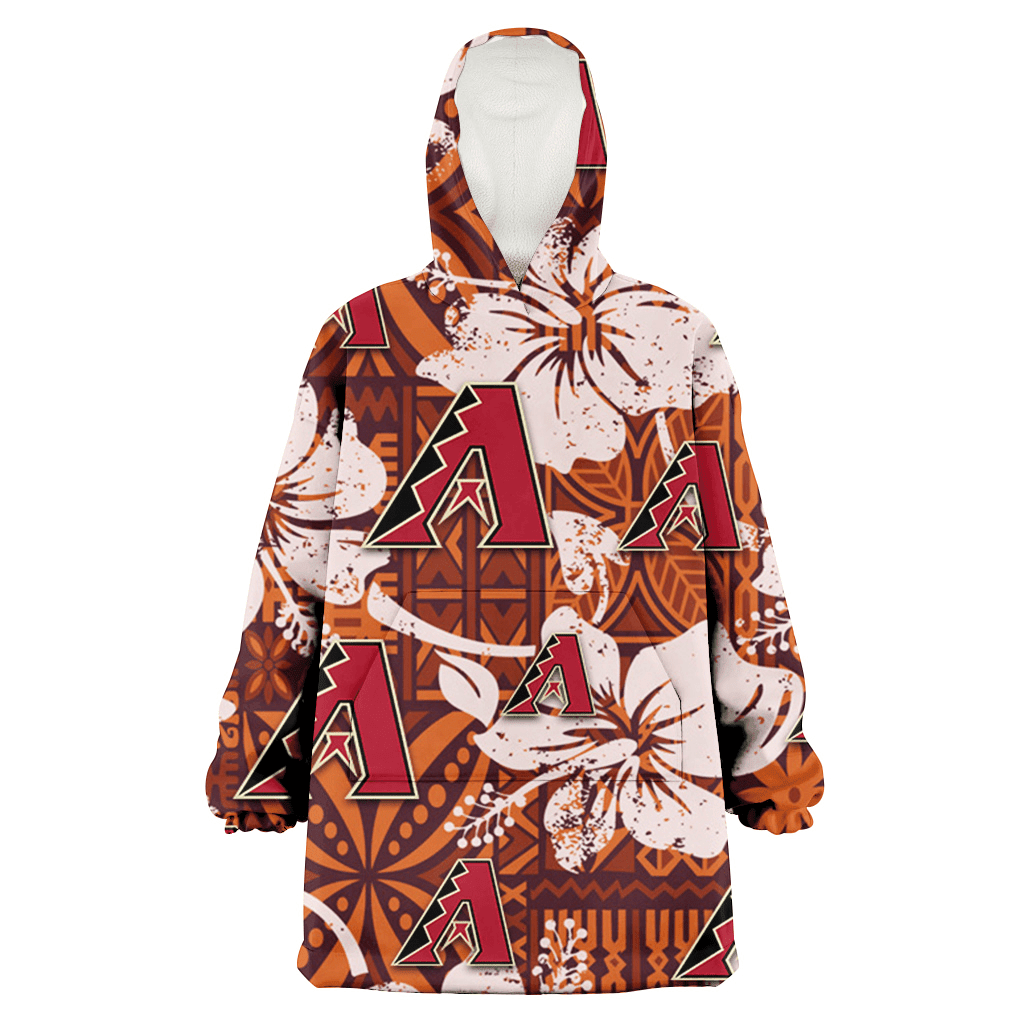 Arizona Diamondbacks Bisque Hibiscus Brown Pattern 3D Printed Hoodie Blanket Snug Hoodie