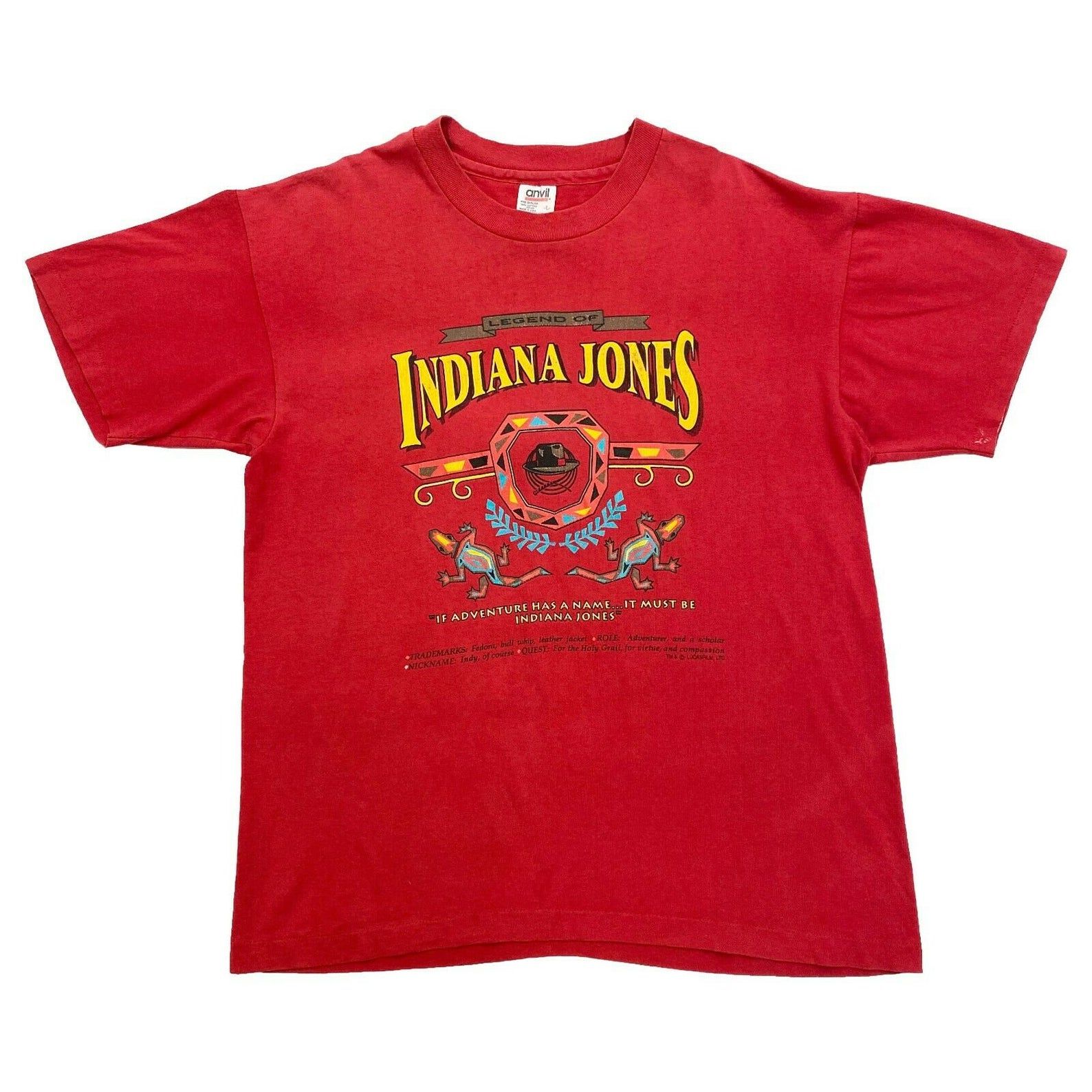 Legend Of Indiana Jones Tshirt | Vintage 90S Single Stitch Movie Classic Film