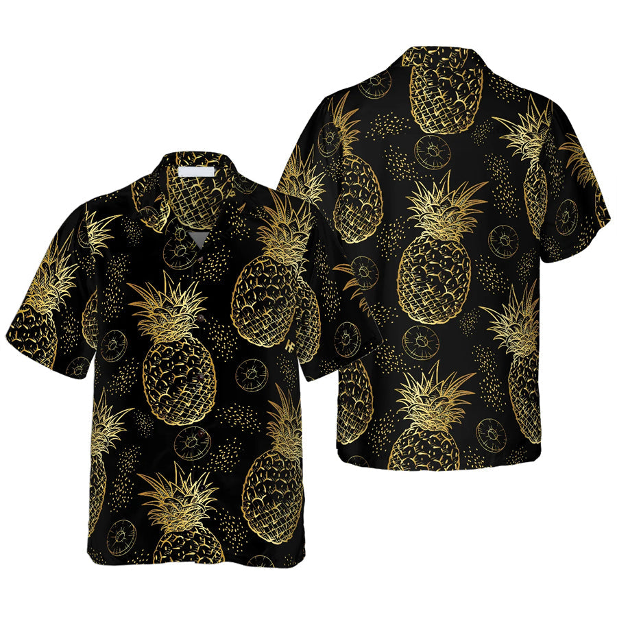 Pineapple Pattern Hawaiian Shirt, Colorful Summer Aloha Shirt For Men Women, Perfect Gift For Friend, Family