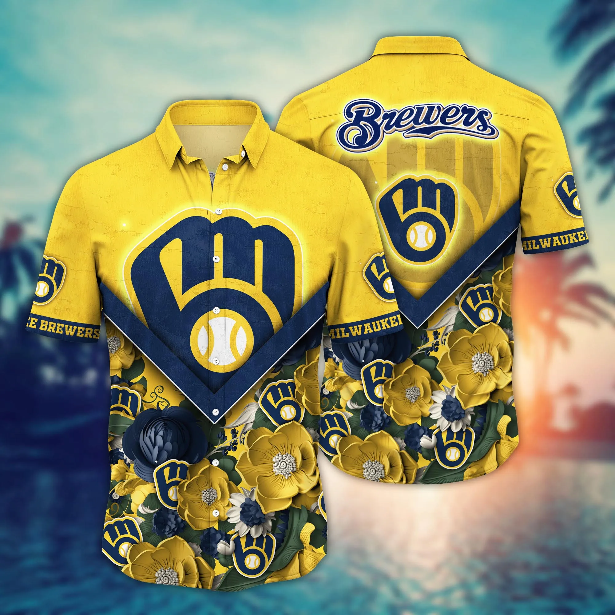 Milwaukee Brewers Mlb Hawaiian Shirt Custom Sprinklers Aloha Shirt