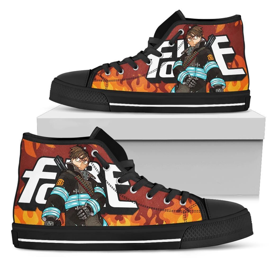Takehisa Hinawa Fire Force Sneakers Anime High Top Shoes Fan  High Top Shoes Va95
