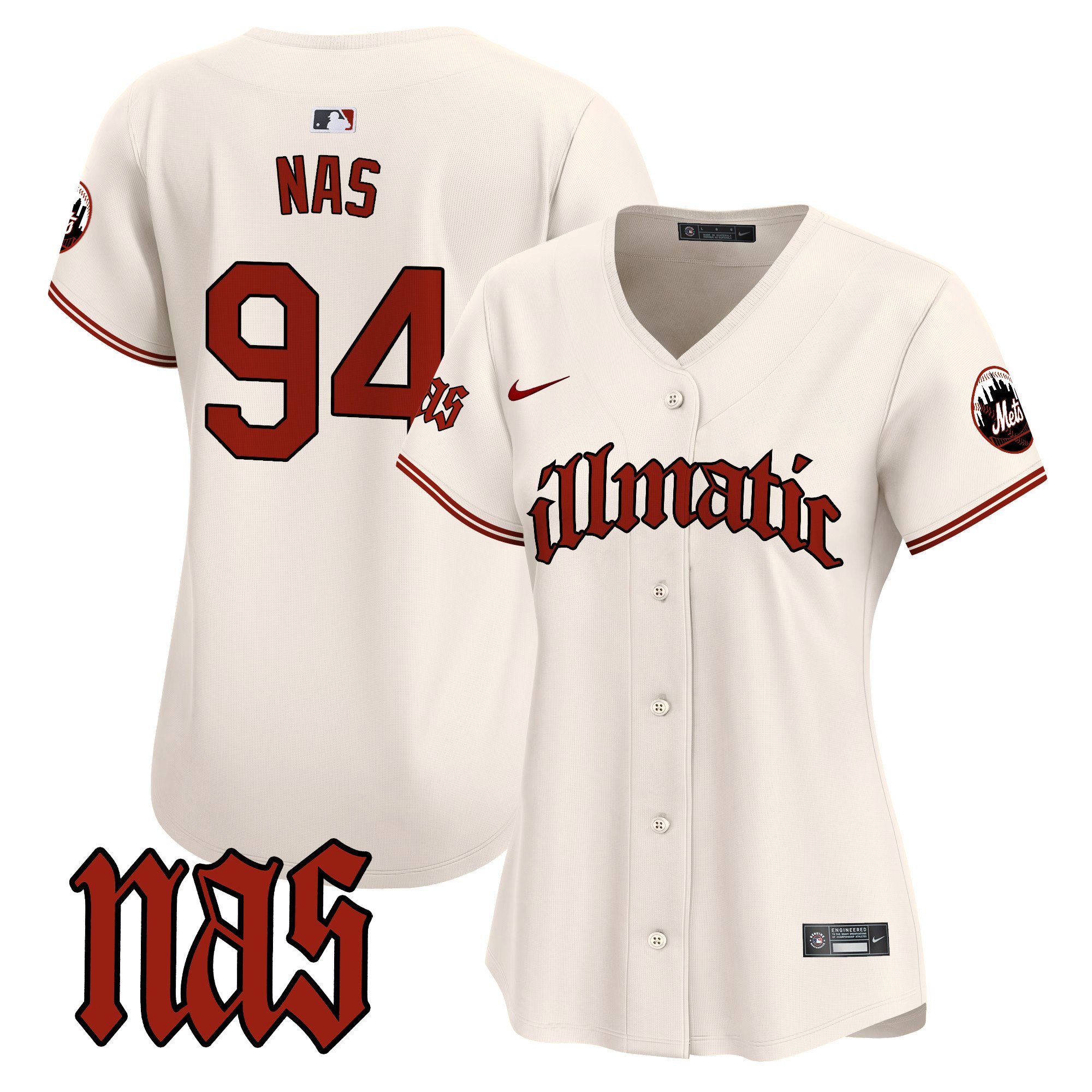 Women’S Mets Nas Illmatic Vapor Premier Limited Jersey – All Stitched