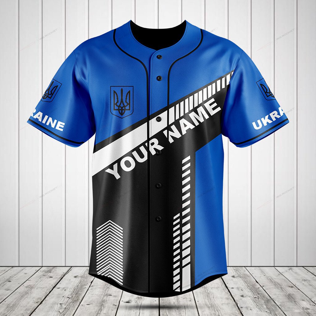 Merchcustom Ukraine Blue Custom Baseball Jersey For Fan